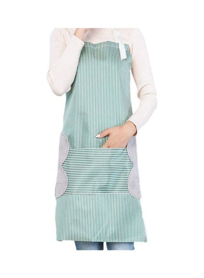 اشتري Adjustable Bib Apron With Pockets - 2 Side Coral Velvet Towels Stitched Durable Pinstripe Waterproof Cooking Aprons Suitable For Home Kitchen Green ‎2 x 2 x 2سم في مصر