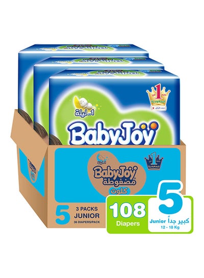 اشتري Culotte Soft And Comfortable Baby Diaper Pants, Junior Size 5, 12-18 Kg, 3X36 Jumbo Pack 108 Diapers في الامارات