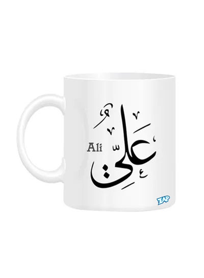 Buy Arabic Calligraphy Name Ali Printed Mug White/Black in UAE