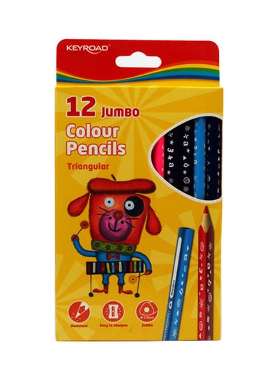 اشتري أقلام تلوين كبيرة، 12 قطعة متعدد الألوان في مصر