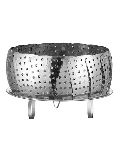 Buy Adjustable Stainless Steel Steamer Basket Silver 6.69 x 3.14inch in Saudi Arabia