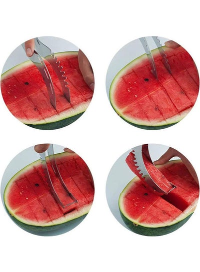 Buy Stainless  Watermelon Slicer Cutter Knife Corer Fruit Vegetable Tools Kitchen Accessories Gadgets Silver in Saudi Arabia