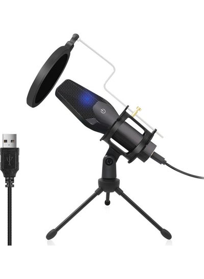 Buy USB Omnidirectional Condenser Conference Microphone Black in Saudi Arabia