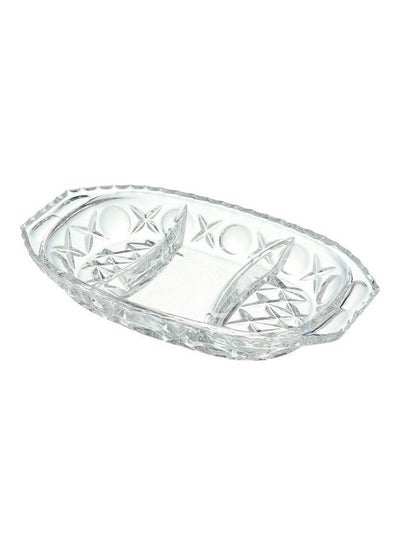 اشتري Crystal Divided Platter شفاف 26.6 x 16.8 x 16.4سم في مصر