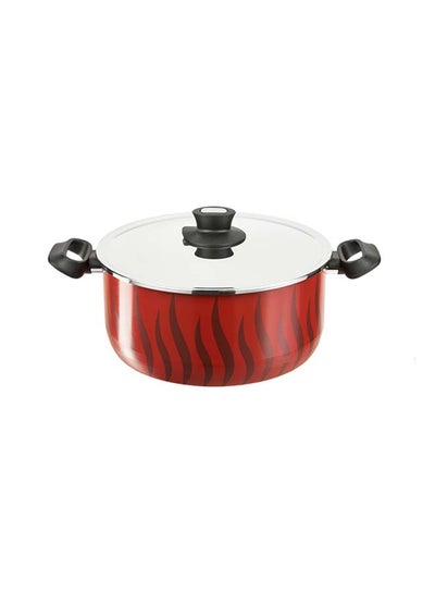 Buy Non-Stick Dutch Oven With Lid Red/Silver/Black 24cm in UAE