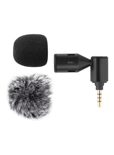 Buy 2-Piece Windscreen Mini Plug-in Microphone Black in UAE