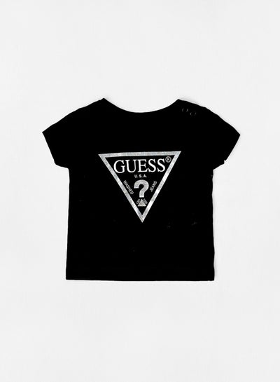 Buy Baby/Kids Foil Logo T-Shirt Black in UAE