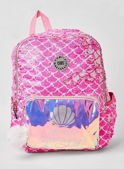 اشتري All-Over Seashell Sequin Backpack وردي في مصر