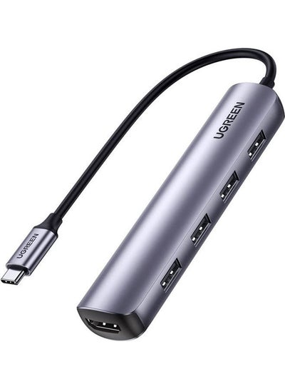 Buy Usb-C To 4*Usb 3.0+Hdmi Adapter Grey in Egypt