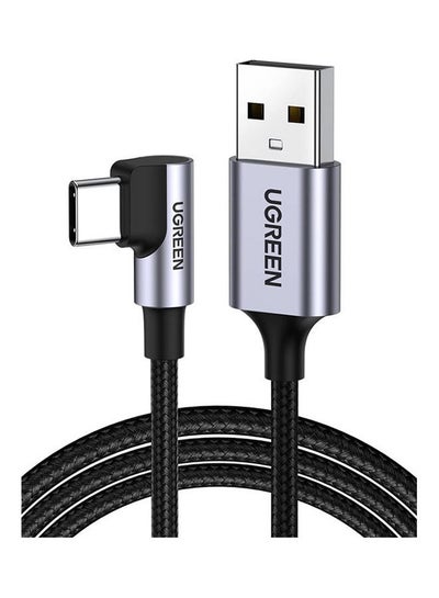 اشتري USB 2.0-A to Angled USB-C M/M Cable Aluminum Shell with Braided 3m Black في مصر