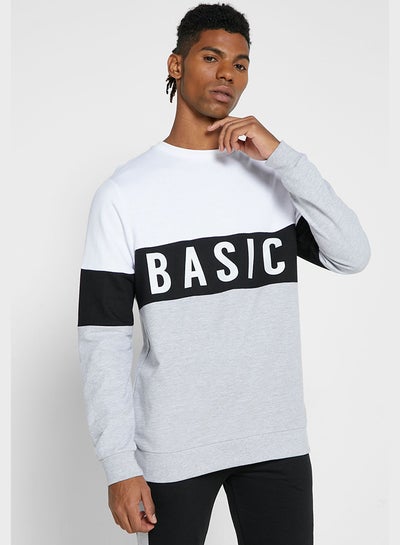 Buy Basic Colour Blocked Sweatshirt Multicolour in UAE