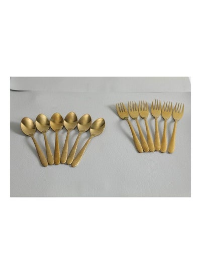 Buy 12-Piece Avelot Cutlery Set Gold 10cm in UAE