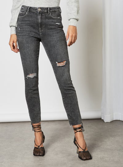 Buy Ripped Skinny Jeans Dark Grey in Egypt
