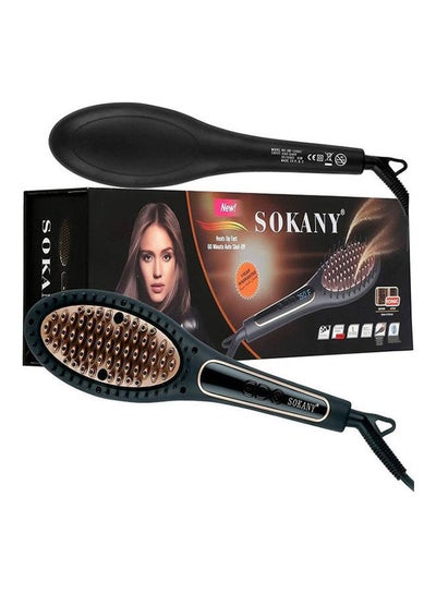 Buy BR-1030i Thermal Hair Straightening Brush For Salon Level Hair Straightening Black in Egypt