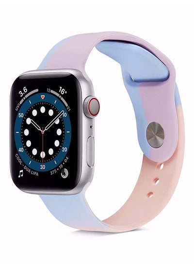 Buy Replacement Watch Band 3/2/1 42mm For Apple Watch Series 7/6/SE/5/4 44mm Pink/ Blue in UAE