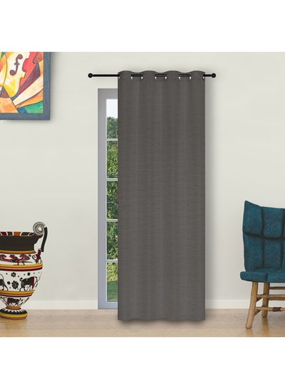 Buy Atlanta Single Curtain With Eyelets Charcoal 140 x 240cm in UAE