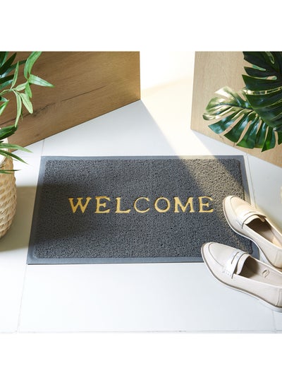 Buy Welcome Embossed Doormat Grey 60 x 40cm in UAE