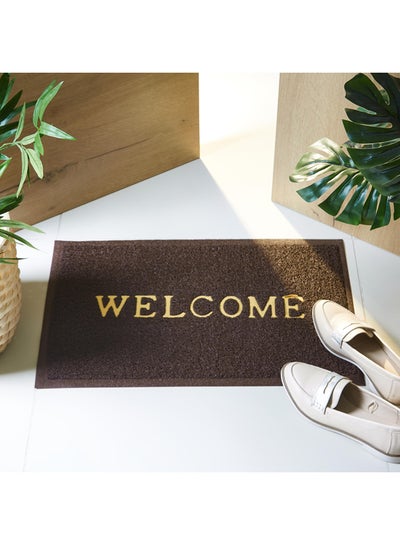 Buy Welcome Embossed Doormat Brown 60x40cm in Saudi Arabia