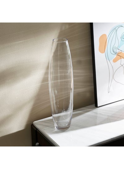Buy Soho Glass Fluted Vase Clear 8 x 13 x 50cm in UAE