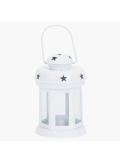 اشتري Ramadan Glow Printed Candle Lantern White/Clear 15 x 12cm في الامارات