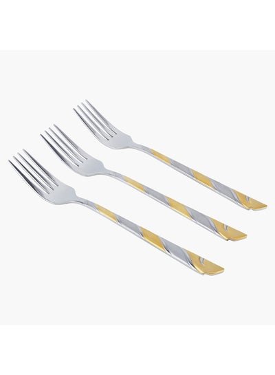 Buy 3-Piece Dinner Fork Set Silver in UAE