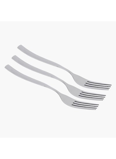 Buy 3-Piece Jewel Stainless Steel Table Fork Set Silver 22cm in UAE