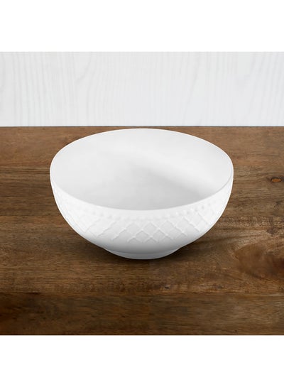 اشتري Bella Embossed Cereal Bowl أبيض 15 سنتيمتر في السعودية