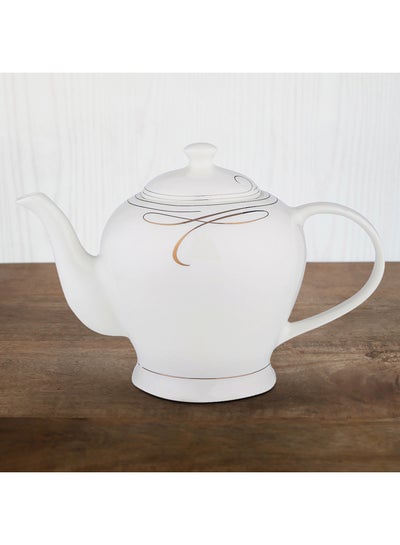 Buy Valerie Teapot White/Gold 25cm in UAE
