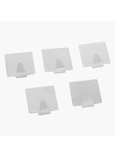 اشتري 5-Piece Self Adhesive Hook Silver Standard في الامارات