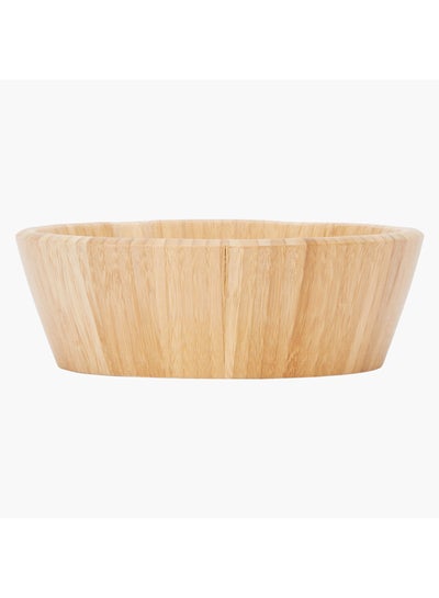 Buy Bamboo Serving Bowl Beige Small in UAE