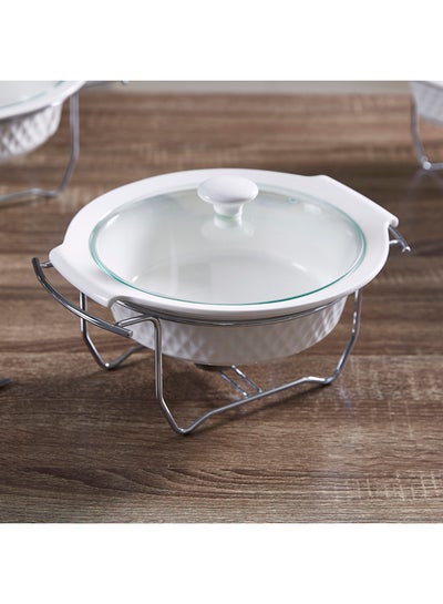 Buy Supreme Round Casserole With Lid White/Silver 26cm in Saudi Arabia