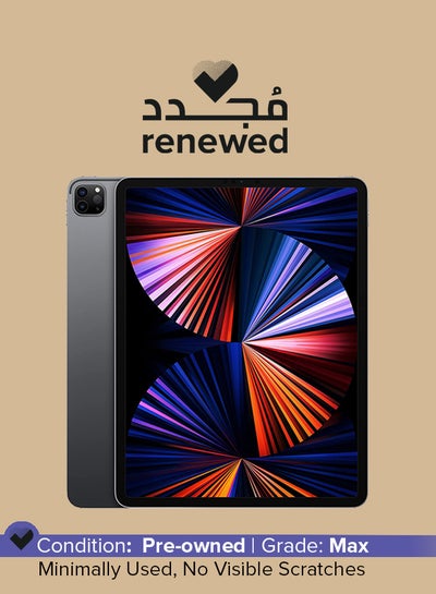 Buy Renewed - iPad Pro 2021 (5th Gen) 12.9-Inch M1 Chip 128GB Wi-Fi Space Gray With Facetime in UAE