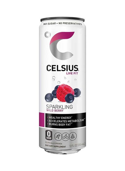 اشتري Celsius Sparkling Wild Berry Essential Energy Drink 12 Fl Oz 355mL (Pack of 12) في الامارات