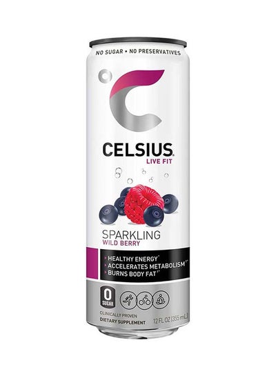 Buy Celsius Sparkling Wild Berry Essential Energy Drink 12 Fl Oz 355mL (Pack of 12) in UAE