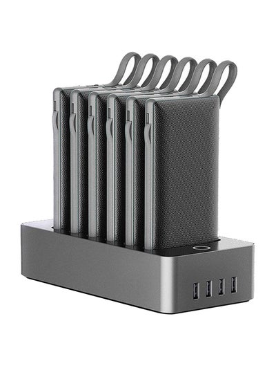 Buy 10000.0 mAh 6 In 1 Multiple Powerbank Docking Station Black in UAE