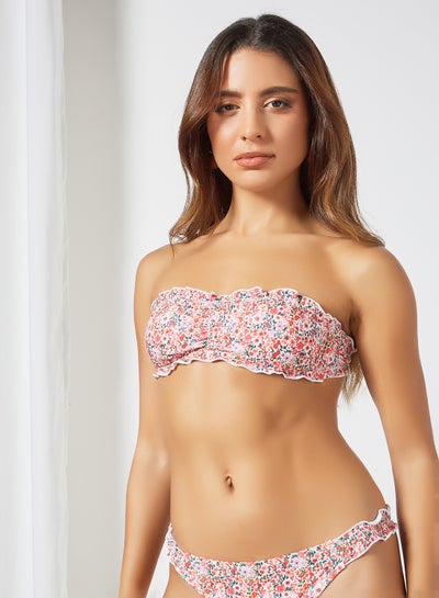 Buy Floral Bandeau Bikini Top Multicolour in Saudi Arabia