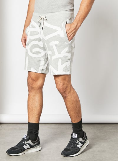 Buy All-Over Print Shorts Grey in UAE