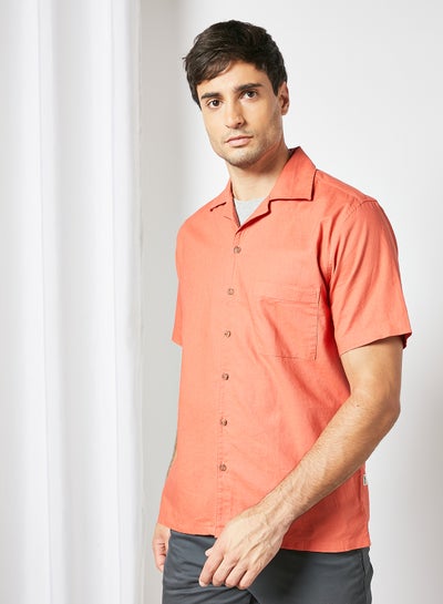 Buy Short Sleeve Shirt Light Orange in UAE