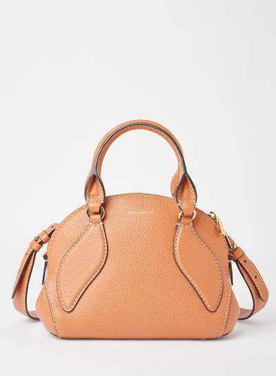 Buy Leather Dome Shaped Bag Brown in UAE