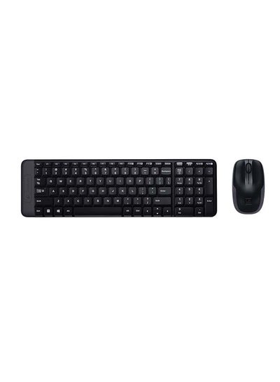 اشتري مجموعة لوحة مفاتيح وماوس لاسلكية موفرة للمساحة MK220 باللون الأسود أسود في السعودية