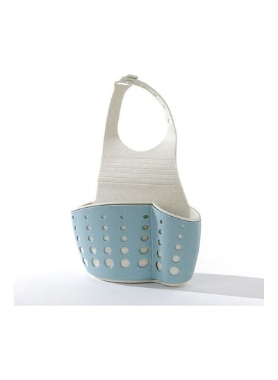 Buy Kitchen Sponge Drain Holder Wheat Fiber Storage Rack Basket Wash Cloth Toilet Soap Shelf Organizer Blue in UAE