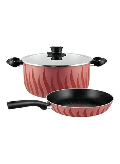 Buy Tempo Dutch Cooking Pot With Lid + 30Cm Tempo Frypan Bundle Red ‎42.4 x 37.4 x 14.6cm in UAE