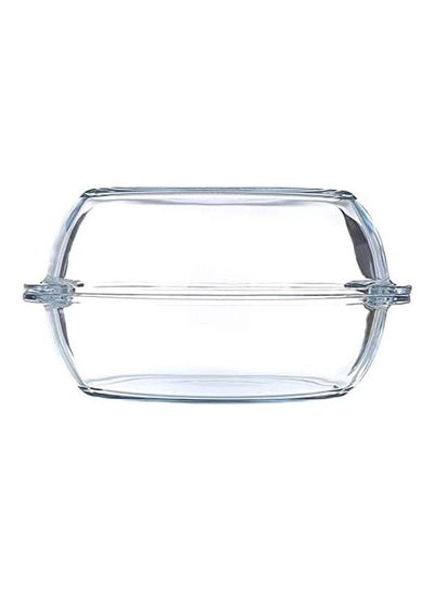 Buy Glass Borcam Oval Casserole With Cover Clear in UAE