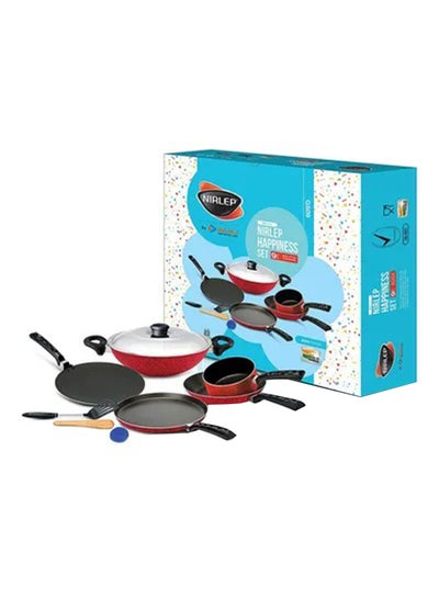 Buy 9-Piece Non-Stick Cookware Set Multicolour in UAE