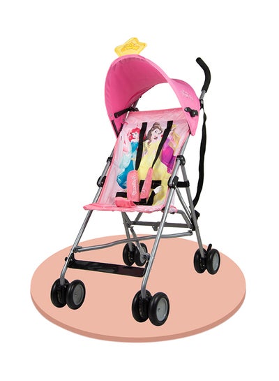 Buy Princess 3D Crown Lightweight Buggy Stroller | 3 - 36 Months, Rear Breaks, Shoulder Strap in Saudi Arabia