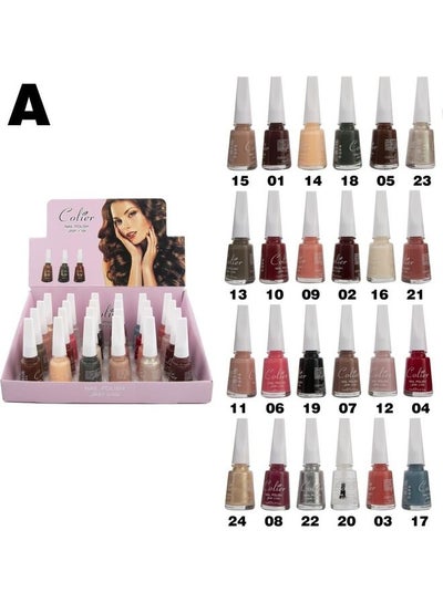 Buy 24-Piece Nail Polish Set Multicolour in Saudi Arabia