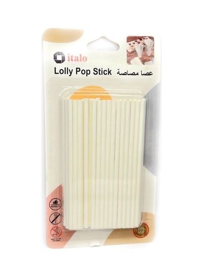 Buy 50-Piece Lollipop Stick White 10cm in UAE