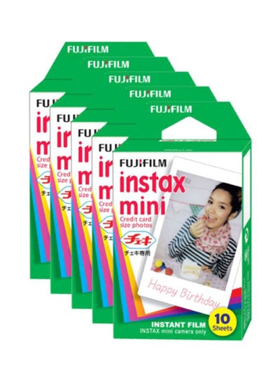 Buy Instax Mini Instant Film Pack Of 5 x 10 Sheets White in Egypt