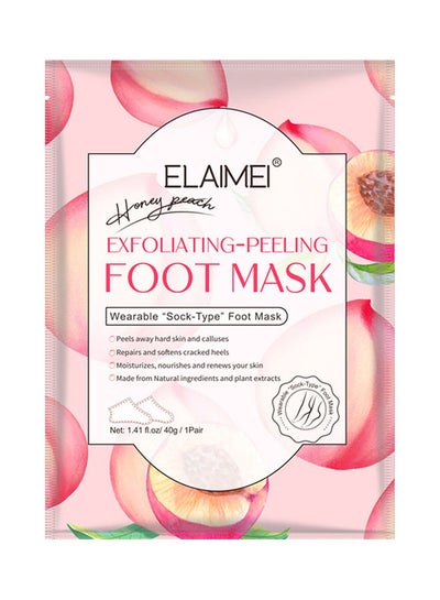 Buy Peach Exfoliating-Peeling Foot Mask Clear 40grams in UAE