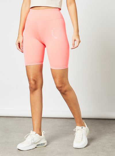 Buy High-Waist Cycling Shorts Pink in Saudi Arabia